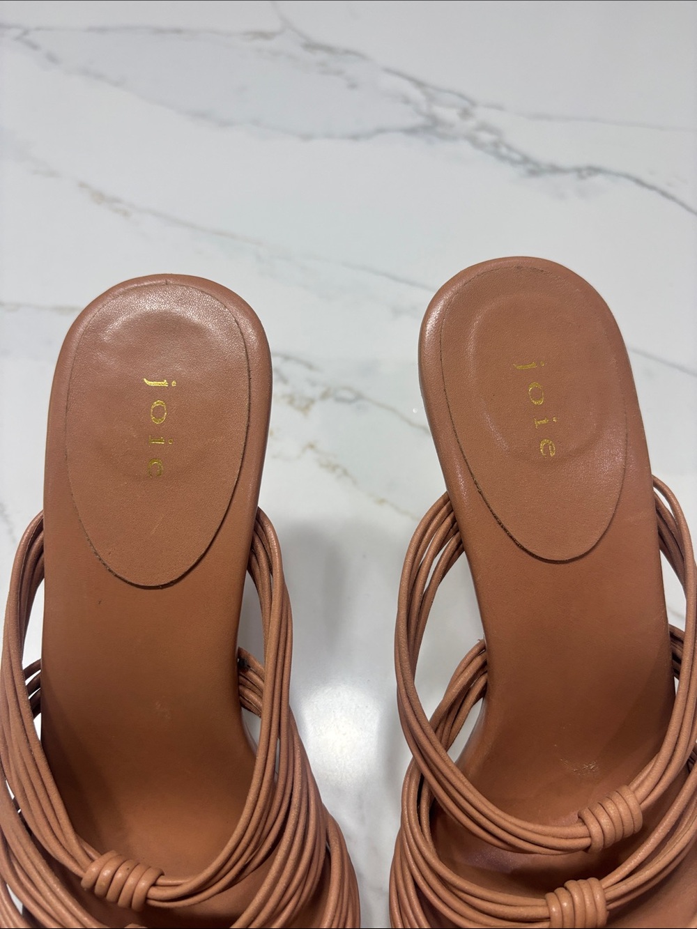 Joie Tan Strappy Knot-Detail High Heel Sandals - Picture 6 of 13